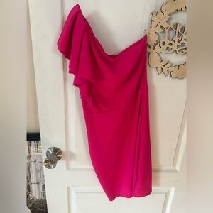 ASOS Pink Asymmetrical One-Shoulder Sundress